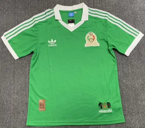 1986 Retro Mexiko Heim Fußballtrikot  — view 1