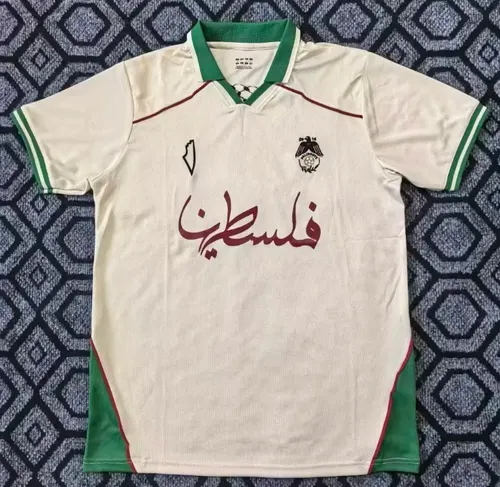 2025/2026 Palästina Gelb Grün Kragen Fußballtrikot AAA fan-gradät — view 1