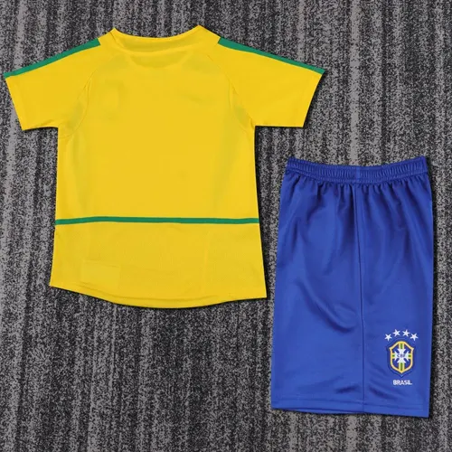 2002 Retro Brasilien Heim-Fußballtrikot   Kindergröße — view 2