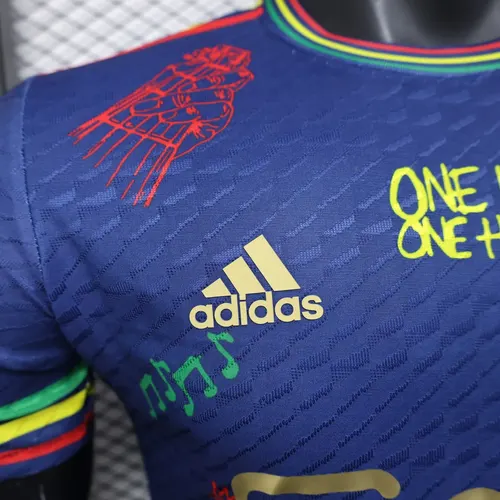 2025/2026 Player Version Ajax Doodle Plate Royal Blue Football Jersey  — view 4