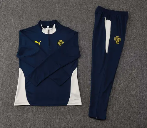 Conjunto de Treino Portugal Half-Pull Azul Real 2025 AAA Grau Fã — view 3
