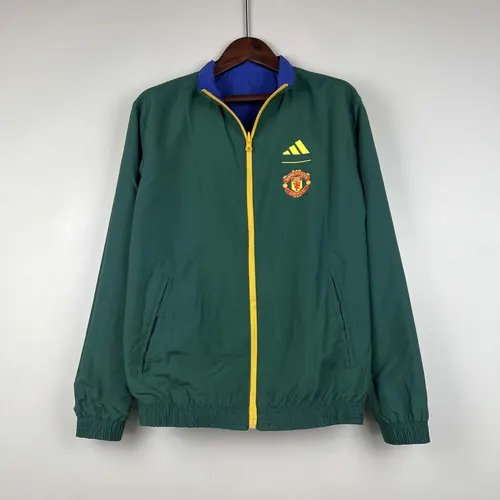 2023/2024 Manchester United Coupe-Vent Réversible (Bleu-Vert) Maillot de Foot  — view 9