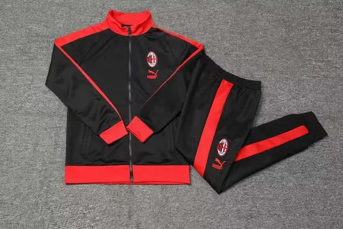 2023/2024 AC Milan Lang-Reißverschluss-Jacke Schwarz Soccer-Trikot  Set — view 3