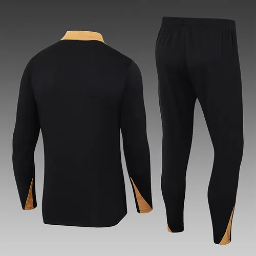 Conjunto de Entrenamiento Semipull 2024/2025 del PSG Paris Saint-Germain Negro-Amarillo Cuello — view 2