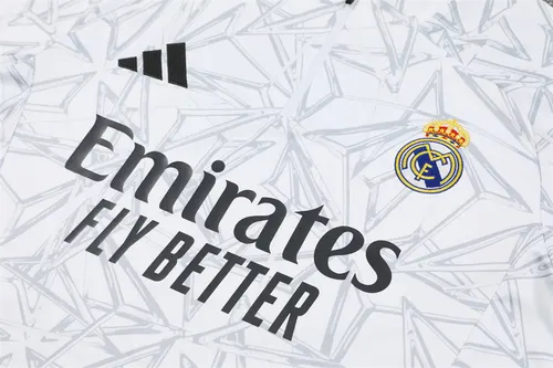 2024/2025 Real Madrid Bedrucktes Weiß Halb-Reißverschluss Trainingsanzug Fußballtrikot  Set — view 5