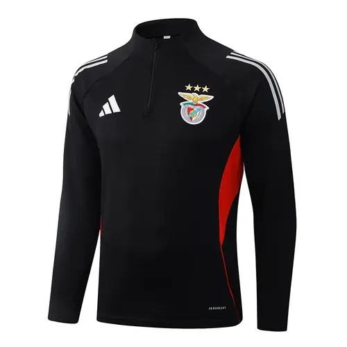 طقم قميص كرة قدم بدلة تدريب نصف سحاب أسود لنادي Benfica 2025/2026 جودة تايلاندية — view 3