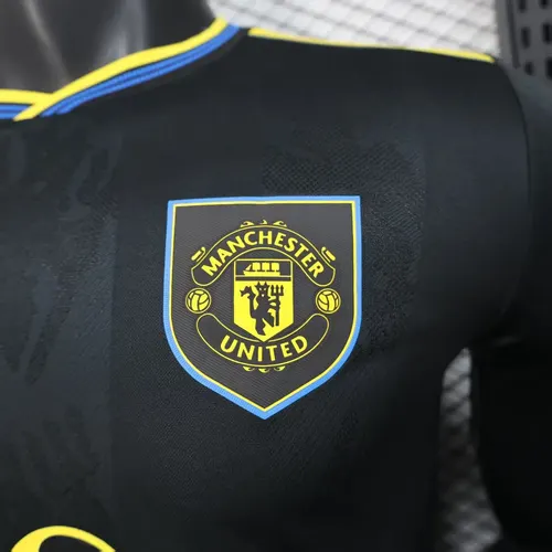 2025/2026 Manga Larga Versión Jugador Manchester United Tercera Camiseta de Fútbol Visitante  — view 5