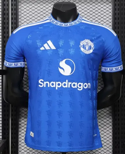 نسخة لاعب 2026/2027 Manchester United إصدار خاص أزرق قميص كرة قدم جودة تايلاندية 