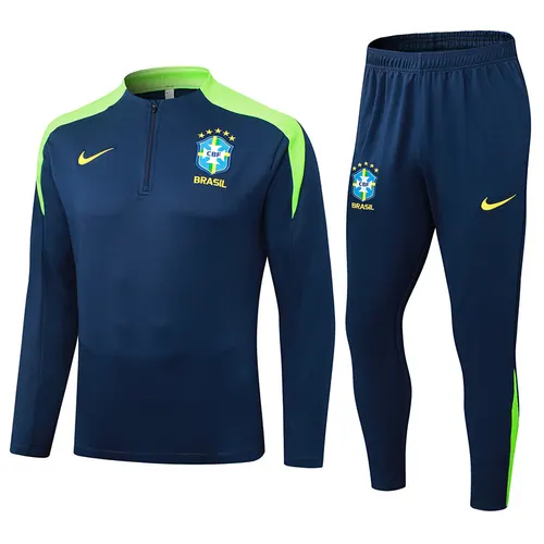 2025/2026 Conjunto de Entrenamiento Semi-Pull Azul Real Brasil Camiseta — view 1
