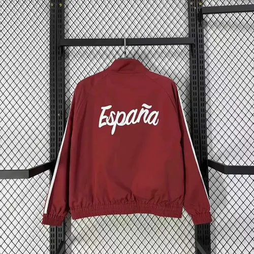 2026 Spain National Team Windbreaker Crimson Football Jersey  — view 2