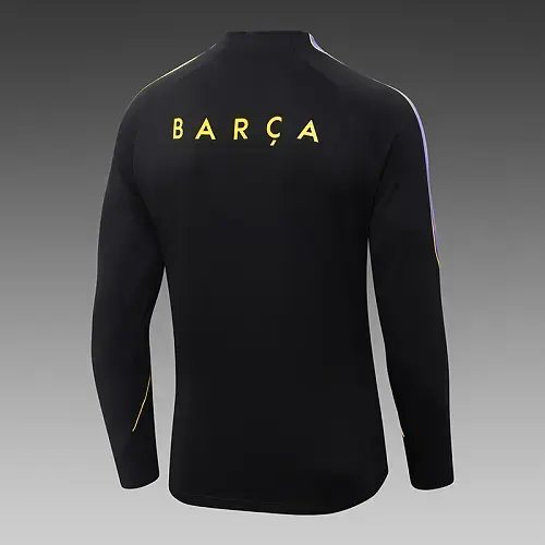2026/2027 Barcelona Half-Pull Training Black Football Shirt   Set — view 5