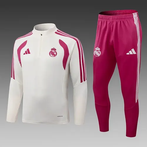 Camisa de Futebol Agasalho de Treino Meio Puxa Real Madrid Azul Amarelo Pálido 2026/2027 Conjunto   — view 1