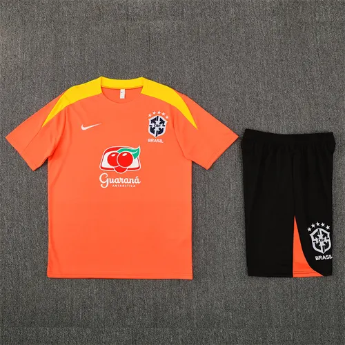 2026 Brésil Entraînement Maillot Football Orange AAA Qualité Fan — view 2