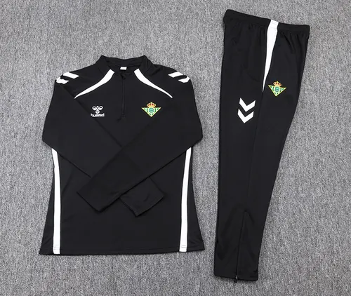 2025/2026 Real Betis Half-Pull Training Suit Black Football Shirt  Set — view 7