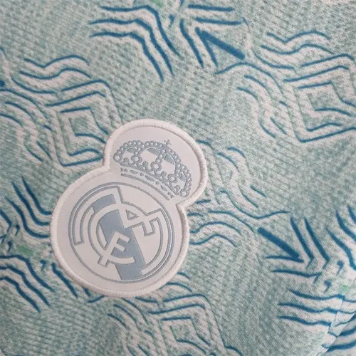 2022/2023 Real Madrid Training Wear Light Blue Pattern Football Shirt — view 5