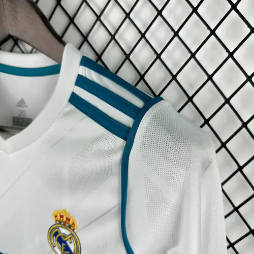 2017/2018 Retro Long Sleeve Real Madrid Home Football Shirt  Kids Size — view 6