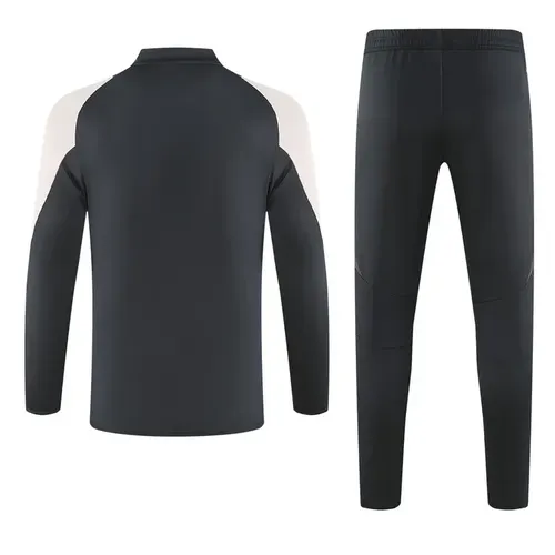 2024/2025 Real Madrid Royal Dark Gray Half-Pull Training Suit Football Shirt  Set — view 2