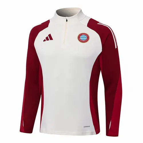 2024/2025 Bayern Half-Pull Training Suit White Red Jersey Set  — view 3