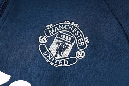 2024/2025 Manchester United Half-Pull Training Suit Royal Blue Football Shirt  Set — view 9