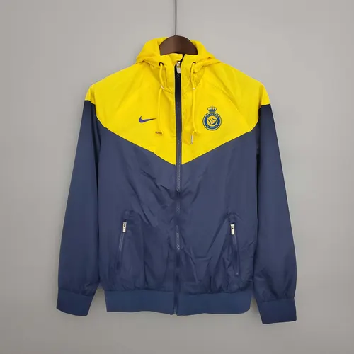 2023/2024 Al-Nassr Windbreaker Navy blue and yellow Soccer Jersey  — view 1