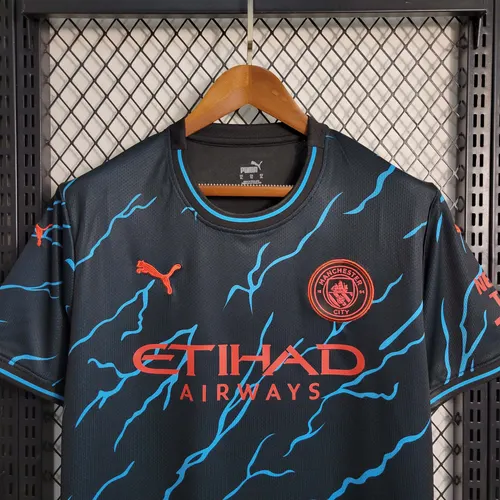 2023/2024 Manchester City Drittauswärts Fußballtrikot AAA fan-gradät — view 6