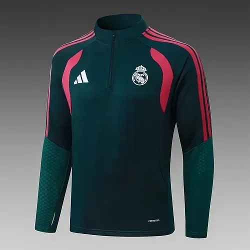 Ensemble maillot de football survêtement d'entraînement demi-zip bleu Real Madrid vert foncé 2026/2027 landaise  — view 4