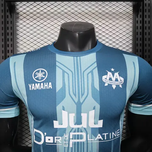 Camisa de Futebol Olympique de Marseille Edição Especial Azul Superior Versão Jogador 2025/2026  — view 3