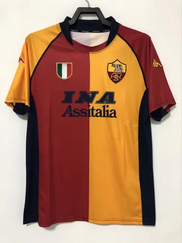 2000-2001 Retro Roma Home Soccer Jersey 