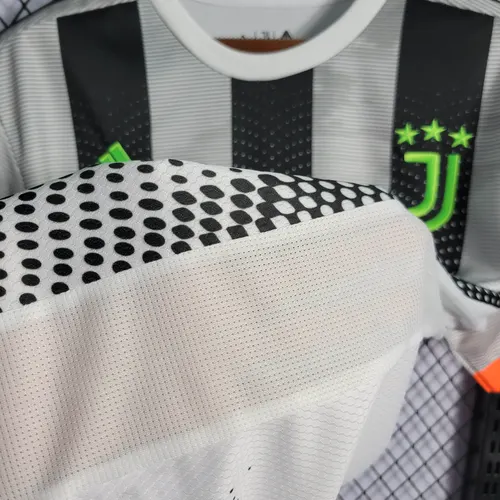 2019/2020 Retro Juventus Gemeinschaftsausgabe Schwarz-Weiß Streifen Fußballtrikot  — view 9