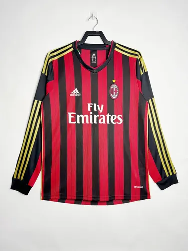 2013/2014 Retro Long Sleeve AC Milan Home Football Shirt  — view 1