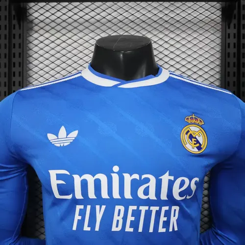 2025/2026 Manga Larga Versión Jugador Camiseta de Fútbol Tercera Visitante del Real Madrid  — view 3
