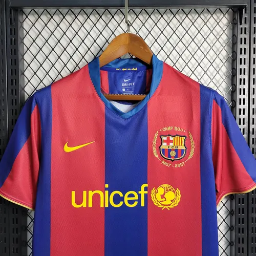 Camisa de Futebol Retro Barcelona Home 2007/2008  — view 3