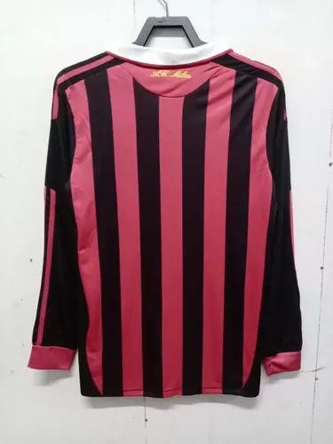 Camiseta de Fútbol Manga Larga Retro 2009/2010 AC Milan Local  — view 2