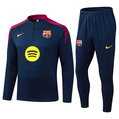 2025/2026 Barcelona Half-Pull Training Suit Royal Blue Jersey  Set 01 — view 1