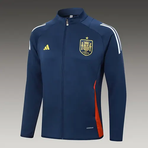 2024-2025 Spain Half-Pull Training Suit Royal Blue Football Shirt Set — view 3
