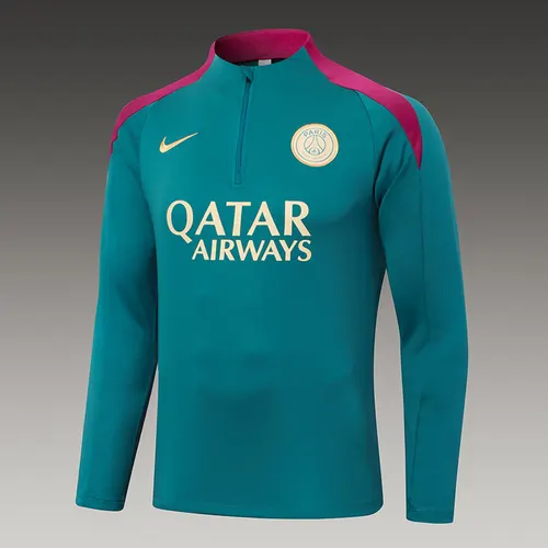 2024/2025 Psg Paris Saint-Germain Half-Pull Training Suit Blackish Green Set — view 3