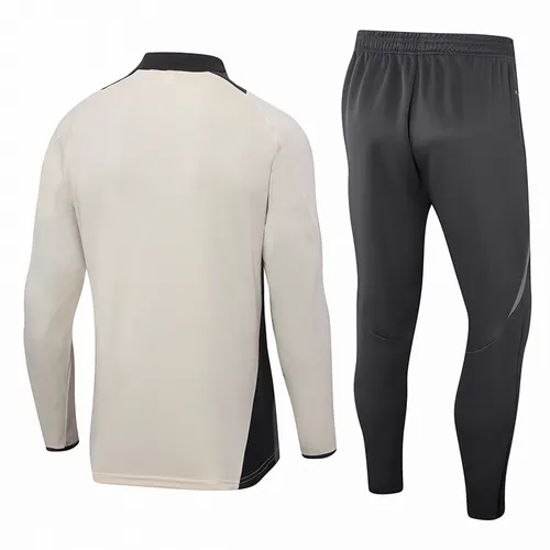 Conjunto Treino Real Madrid Bege Meia-Puxa Camisa Futebol 2024/2025  — view 2