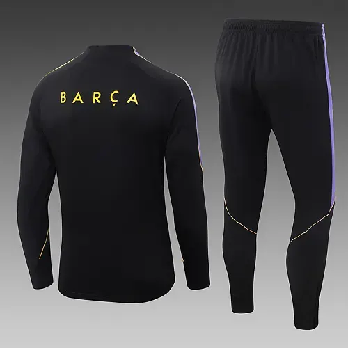 2026/2027 Barcelona Half-Pull Training Black Football Shirt   Set — view 2