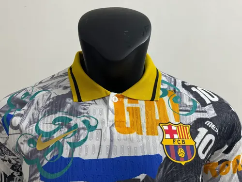 قميص برشلونة 2025/2026 نسخة اللاعب إصدار مشترك مع رونالدينيو كرة قدم جودة تايلاندية — view 3