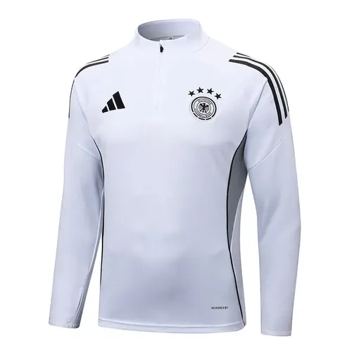 2025/2026 Alemanha Conjunto de Treino Half-Pull Branco de Futebol — view 3