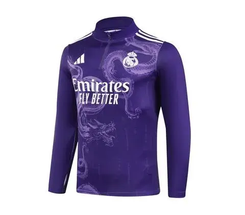2024/2025 Real Madrid Royal Purple Special Edition Half-Pull Training Suit Football Shirt  Set — view 3