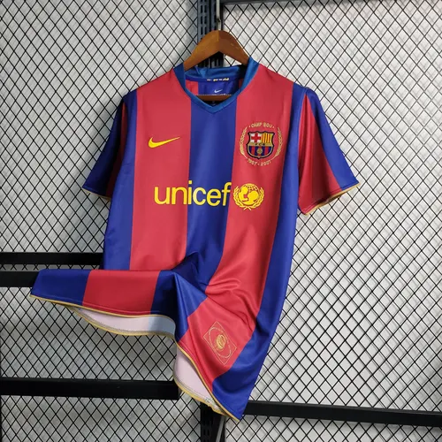 Camisa de Futebol Retro Barcelona Home 2007/2008  — view 8