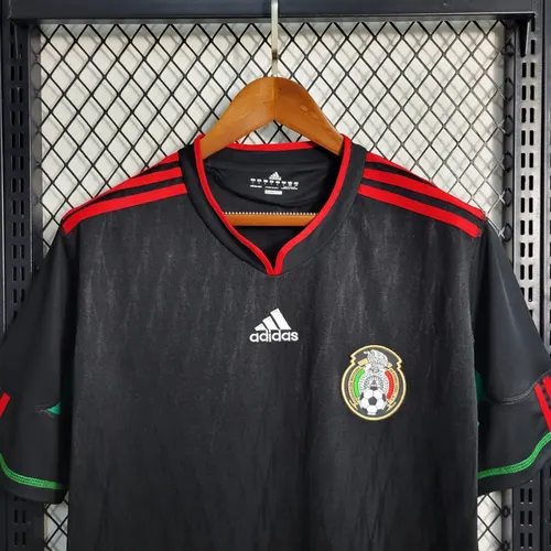 2010 Retro Mexico Away Black Football Shirt  — view 6