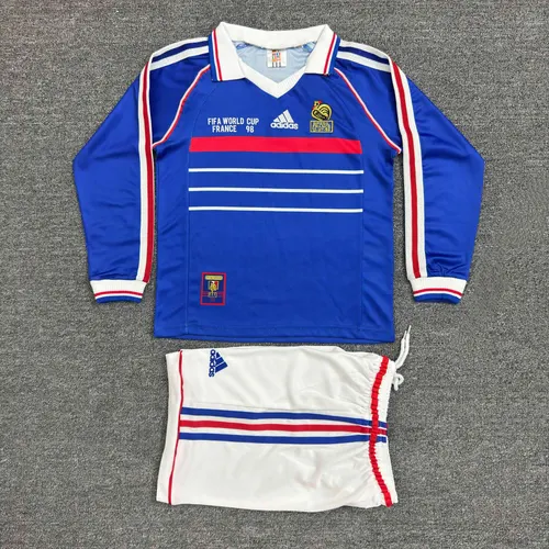 Maillot Domicile Rétro France 1998 Manches Longues  Taille Enfant — view 1