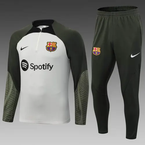 2023/2024 Barcelona Chándal de Entrenamiento de Media Cremallera Gris Camiseta Set