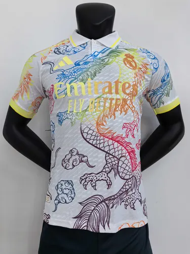 2025/2026 Spielerversion Real Madrid Bunter Drache Weiß Sonderausgabe Fußballtrikot 