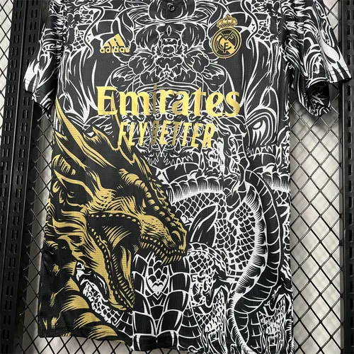 2024/2025 Real Madrid Black Dragon pattern Special Edition Jersey — view 4