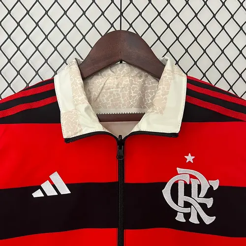 2024-2025 Flamengo Lässige Wendbare Windjacke (Weiß-Rot) Fußballtrikot  — view 4