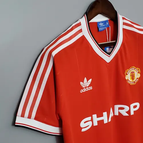 Maillot de football domicile rétro Manchester United 1983/1984 lande — view 5