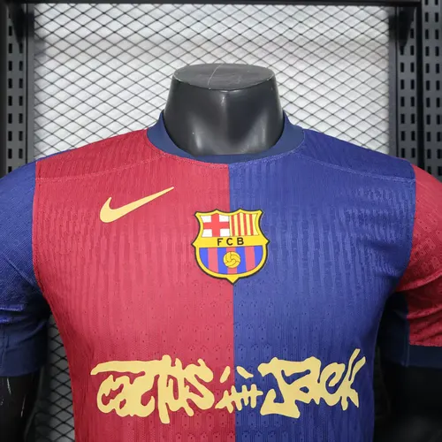 2024/2025 Maillot de Football Domicile Version Joueur Barcelona x Travis Scott Collab  — view 3